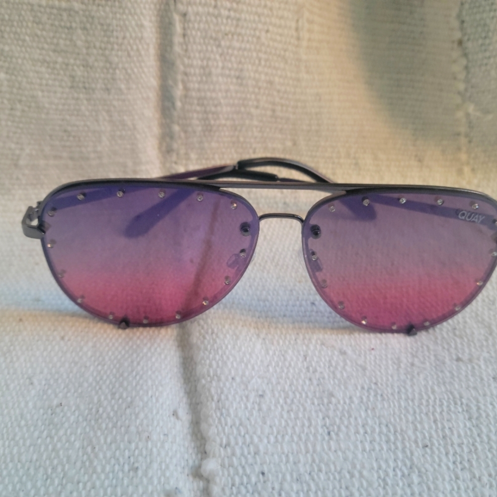 Quay pink rhinestone sunglasses